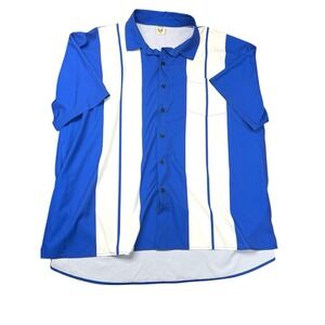 Men's Hardaddy Shirt 3XL Cruise Old School Bowling Vacation Golf Button Blue